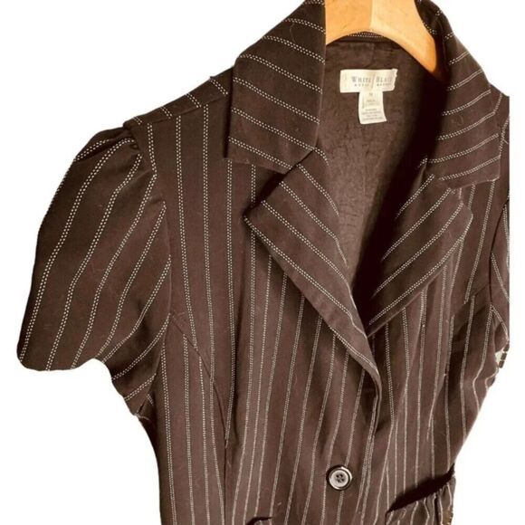 White House Black Market | Pinstripe Short Sleeve Blazer Size 14 | EUC - Picture 6 of 10